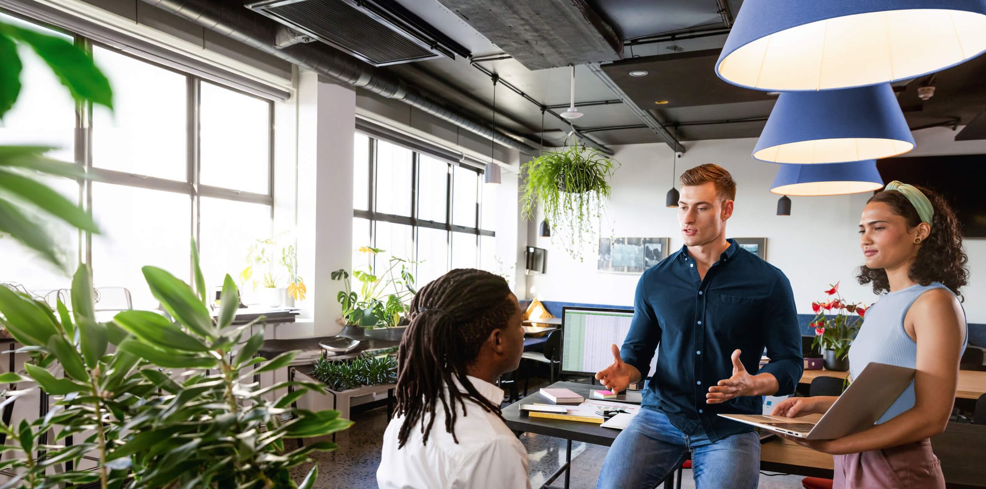 Team collaboration in modern workspace